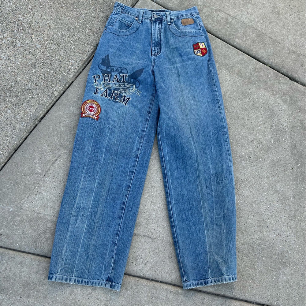 Phat Farm Blue Straight Leg Jeans Classic Denim